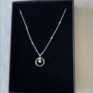 Badgley Mischka Silver Necklace with Pearl Accent